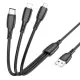 Кабель BOROFONE BX71 3-in-1 Easy charging cable for Lightning+Micro+Type-C 2A/1m чорний mag-6974443384543146063