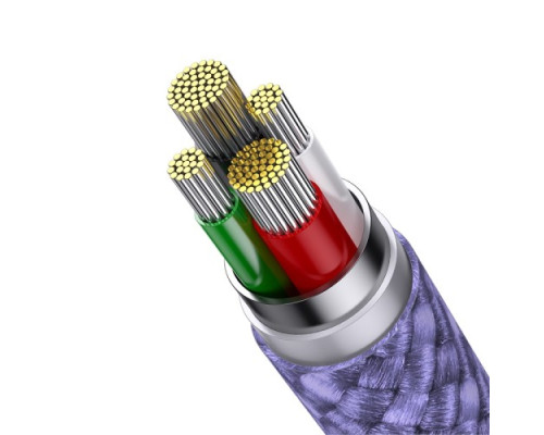 USB Baseus StarSpeed 1-for-3 Fast Charging Data Cable USB to M+L+C 3.5A 1.2m Purple CAXS000005 mag-693217262228255969