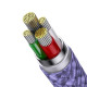 USB Baseus StarSpeed 1-for-3 Fast Charging Data Cable USB to M+L+C 3.5A 1.2m Purple CAXS000005 mag-693217262228255969