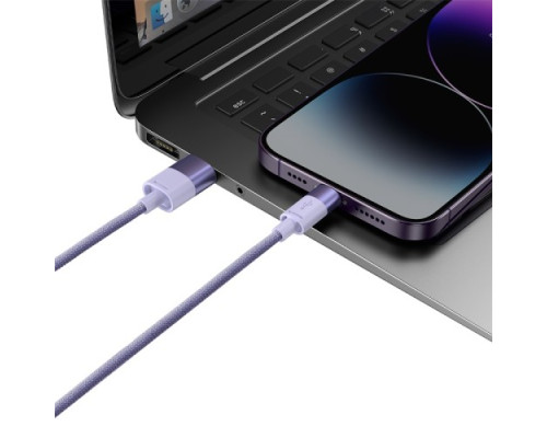 USB Baseus StarSpeed 1-for-3 Fast Charging Data Cable USB to M+L+C 3.5A 1.2m Purple CAXS000005 mag-693217262228255969