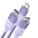 USB Baseus StarSpeed 1-for-3 Fast Charging Data Cable USB to M+L+C 3.5A 1.2m Purple CAXS000005 mag-693217262228255969