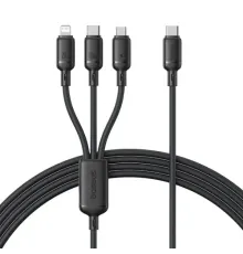 PD кабель Baseus Silky 3in1 USB-C to M+L+C 100W 1.5m Black P10377706123-00 mag-6932172685119147487
