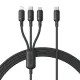 PD кабель Baseus Silky 3in1 USB-C to M+L+C 100W 1.5m Black P10377706123-00 mag-6932172685119147487