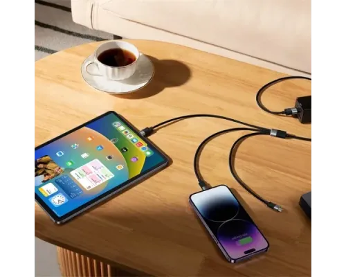 USB Baseus StarSpeed 1-for-3 Fast Charging Data Cable USB to M+L+C 3.5A 1.2m Black CAXS000001 mag-6932172622268152077