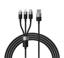 USB Baseus StarSpeed 1-for-3 Fast Charging Data Cable USB to M+L+C 3.5A 1.2m Black CAXS000001 mag-6932172622268152077