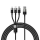 USB Baseus StarSpeed 1-for-3 Fast Charging Data Cable USB to M+L+C 3.5A 1.2m Black CAXS000001 mag-6932172622268152077