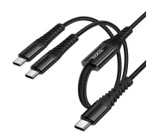 Кабель HOCO X123 Victory 2-in-1 charging cable(C to C+C) 1m. Black mag-6942007663595152109