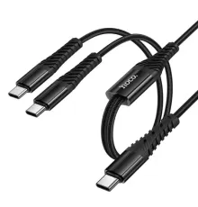 Кабель HOCO X123 Victory 2-in-1 charging cable(C to C+C) 1m. Black mag-6942007663595152109