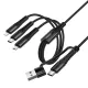 Кабель HOCO X123 Victory 3-in-1 charging cable(USB/C to iP+C+Micro) 1m Black mag-6942007663601153950