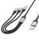 Кабель HOCO X102 Fresh 3-in-1 charging data cable(iP+Micro+Type-C) 1m. Black mag-6942007608794132445