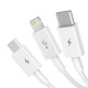 USB кабель Baseus Superior Series Fast Charging Data Cable USB to M+L+C 3.5A 1.5m White CAMLTYS-02 mag-695315620553656010