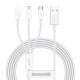 USB кабель Baseus Superior Series Fast Charging Data Cable USB to M+L+C 3.5A 1.5m White CAMLTYS-02 mag-695315620553656010