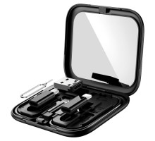 Кабель HOCO U114 Treasure box storage Multi/Micto/Type-C/Lightning/PD/Card-Pin 3A/1.2m. Black mag-6931474790750138637