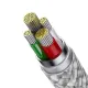 USB Baseus StarSpeed 1-for-3 Fast Charging Data Cable USB to M+L+C 3.5A 1.2m White CAXS000002 mag-6932172622299152078