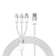 USB Baseus StarSpeed 1-for-3 Fast Charging Data Cable USB to M+L+C 3.5A 1.2m White CAXS000002 mag-6932172622299152078