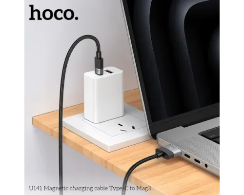 PD Кабель HOCO U141 Magnetic charging cable Type-C to Mag3 140W (28V/5A) 1.8m Black mag-6942007642088144056