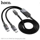 PD Кабель HOCO U139 C to C+C 100W fast charging data cable 1.2m black mag-6942007647670144067