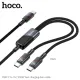 PD Кабель HOCO U139 C to C+C 100W fast charging data cable 1.2m black mag-6942007647670144067