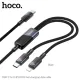 PD Кабель HOCO U139 C to C+iP 100W fast charging data cable 1.2m black mag-6942007647656145614