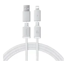 USB/PD кабель Baseus Versatile Two-for-Two U+C to C+L 60W 1m White P10383000211-00 mag-6932172684648145741