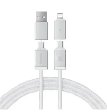 USB/PD кабель Baseus Versatile Two-for-Two U+C to C+L 60W 1m White P10383000211-00 mag-6932172684648145741