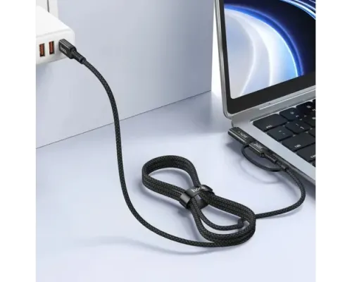 PD Кабель HOCO U142 2-in-1 magnetic C to C 240W (48V/5A)/Type-C to MagSafe3 140W (28V/5A) Black mag-6942007648943144070
