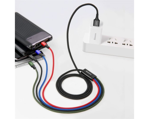 USB кабель Baseus Fast 4-in-1 Cable For lightning(2)+Type-C+Micro 3.5A 1.2M Black CA1T4-A01 mag-6953156278486135404