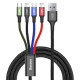 USB кабель Baseus Fast 4-in-1 Cable For lightning(2)+Type-C+Micro 3.5A 1.2M Black CA1T4-A01 mag-6953156278486135404