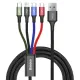 USB кабель Baseus Fast 4-in-1 Cable For lightning+Type-C(2)+Micro 3.5A 1.2M Black CA1T4-B01 mag-6953156278493145782