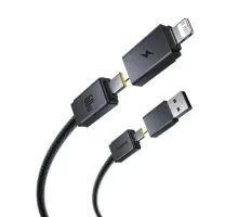 USB/PD кабель Baseus Versatile Two-for-Two U+C to C+L 60W 1m Black P10383000121-01 mag-6932172684679145742