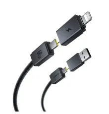 USB/PD кабель Baseus Versatile Two-for-Two U+C to C+L 60W 1m Black P10383000121-01 mag-6932172684679145742