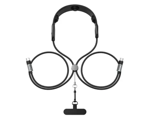 PD Кабель HOCO U145 100W charging data cable C to C neck hanging with massager Black mag-6942007662970146173