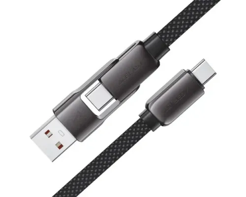 USB/PD кабель ACEFAST C13-04 zinc alloy connectors USB/Type-C to Type-C 60W 1.2m Black mag-6974316282334153269