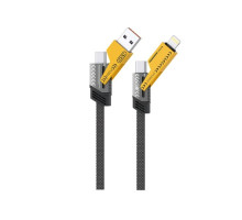Кабель XO NB283 4-in-1 Braided Flat Cable/Data Cable Чорний mag-6920680860562132423