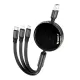 PD Кабель HOCO X78 Easy pull storage 3-in-1 charging cable Black mag-6931474791290152424