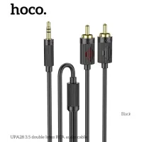 Аудіоадаптер НОСО UPA28 3.5 double lotus RCA audio cable 1.5m Чорний mag-6942007607759151411