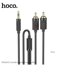 Аудіоадаптер НОСО UPA28 3.5 double lotus RCA audio cable 1.5m Чорний mag-6942007607759151411