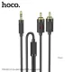 Аудіоадаптер НОСО UPA28 3.5 double lotus RCA audio cable 1.5m Чорний mag-6942007607759151411