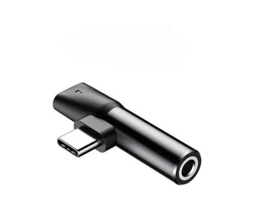 AUX-адаптер BASEUS L41 Type-C Male to Type-C/AUX(3,5) Female Black CATL41-01 mag-6953156282278145784