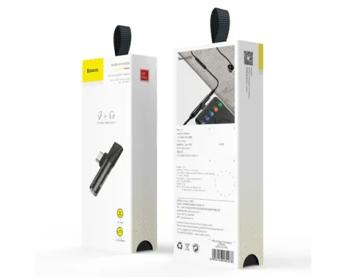 AUX-адаптер BASEUS L41 Type-C Male to Type-C/AUX(3,5) Female Black CATL41-01 mag-6953156282278145784