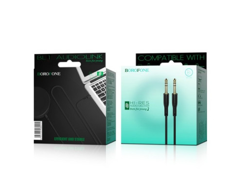 Аудіокабель BOROFONE BL1 Audiolink 3.5mm/1m чорний mag-695753108001557
