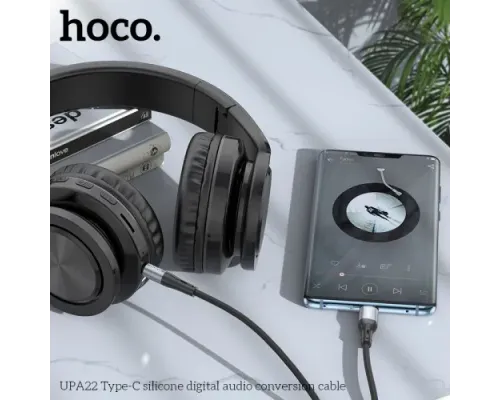 Аудіоадаптер НОСО UPA22 3,5male-Type-C silicone digital audio conversion cable 1m. Black mag-6931474769497143992