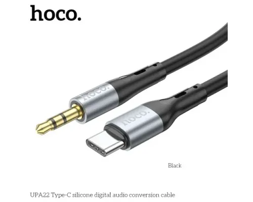 Аудіоадаптер НОСО UPA22 3,5male-Type-C silicone digital audio conversion cable 1m. Black mag-6931474769497143992