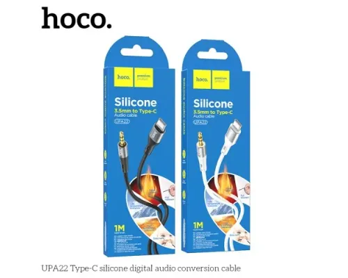 Аудіоадаптер НОСО UPA22 3,5male-Type-C silicone digital audio conversion cable 1m. Black mag-6931474769497143992
