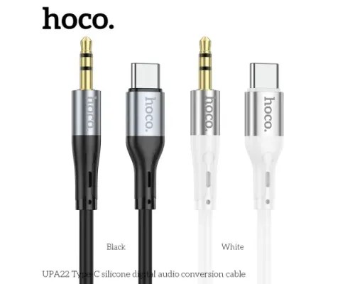 Аудіоадаптер НОСО UPA22 3,5male-Type-C silicone digital audio conversion cable 1m. Black mag-6931474769497143992