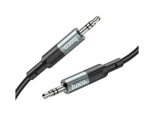 Аудіокабель НОСО UPA23 AUX audio cable 1m. Metal Grey mag-6931474783820151011