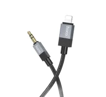 Аудіокабель НОСО UPA32A Clever Lightning 1m black mag-6942007650885152105