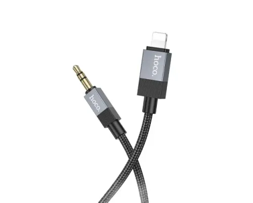 Аудіокабель НОСО UPA32A Clever Lightning 1m black mag-6942007650885152105