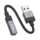 Аудіокабель НОСО UPA32D Clever converter USB to 3.5 1m black mag-6942007650946153095