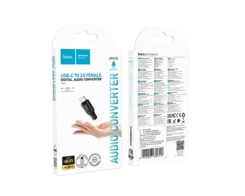 Аудіокабель НОСО UPA35 Mia digital audio converter Type-C to 3.5 black mag-6942007680318154072